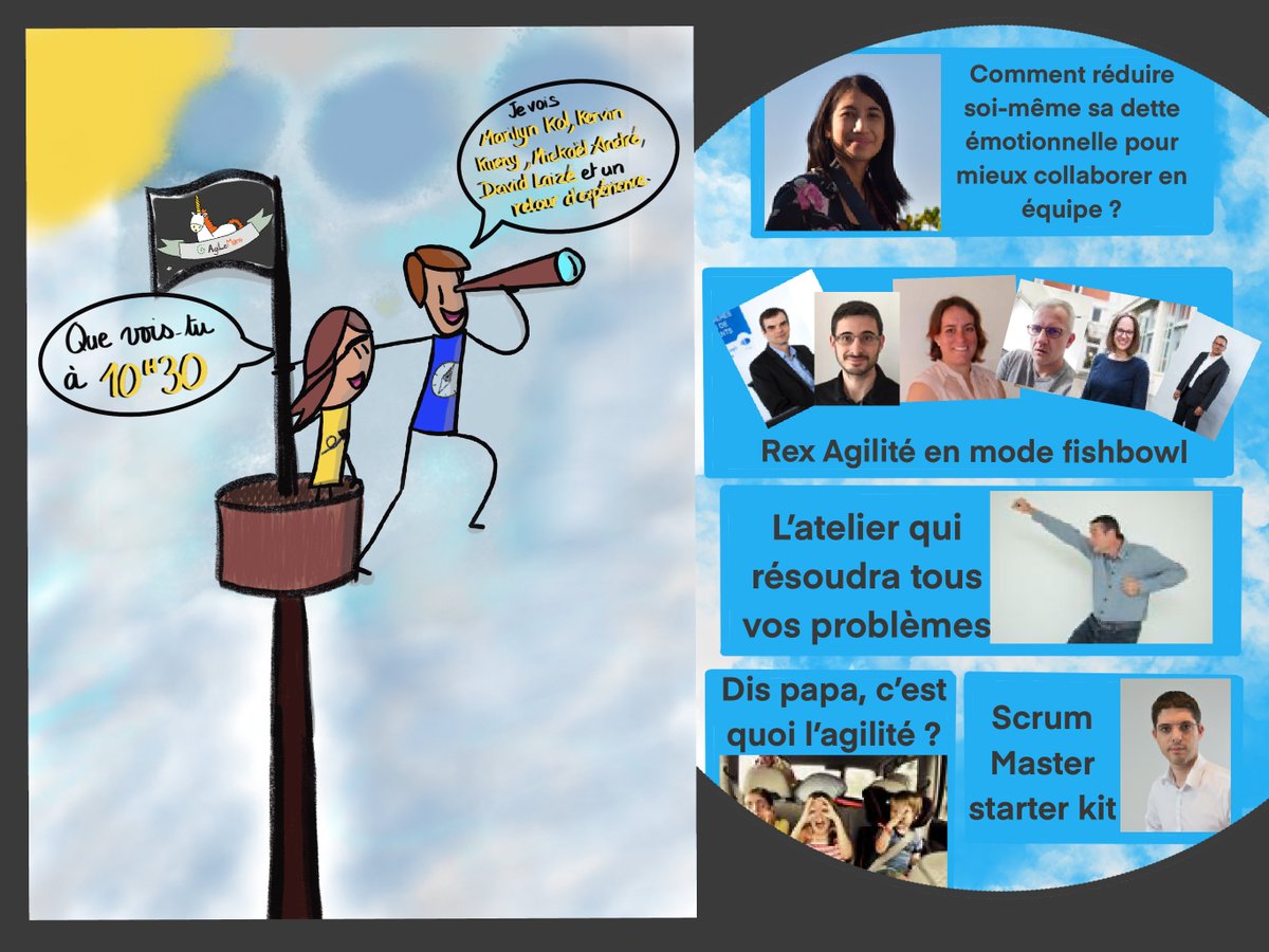AgiLeMans (@agilemans) on Twitter photo Que se passera-t-il à 10h30, après la pause du matin lors d' #AgiLeMans ?
<a href="/Mari7yn/">Marilyn Kol</a> , @kervinkueny, @DavidLaize et <a href="/MickAGile/">Mickaël ANDRE</a> seront les orateurs des sessions et <a href="/lecairn/">Vincent ROSTAING</a> orchestrera un Retour d'Expérience.
Pour en savoir plus sur le programme, c'est ici agilemans.org/programmes/ind… Que se passera-t-il à 10h30, après la pause du matin lors d' #AgiLeMans ?
<a href="/Mari7yn/">Marilyn Kol</a> , @kervinkueny, @DavidLaize et <a href="/MickAGile/">Mickaël ANDRE</a> seront les orateurs des sessions et <a href="/lecairn/">Vincent ROSTAING</a> orchestrera un Retour d'Expérience.
Pour en savoir plus sur le programme, c'est ici agilemans.org/programmes/ind…