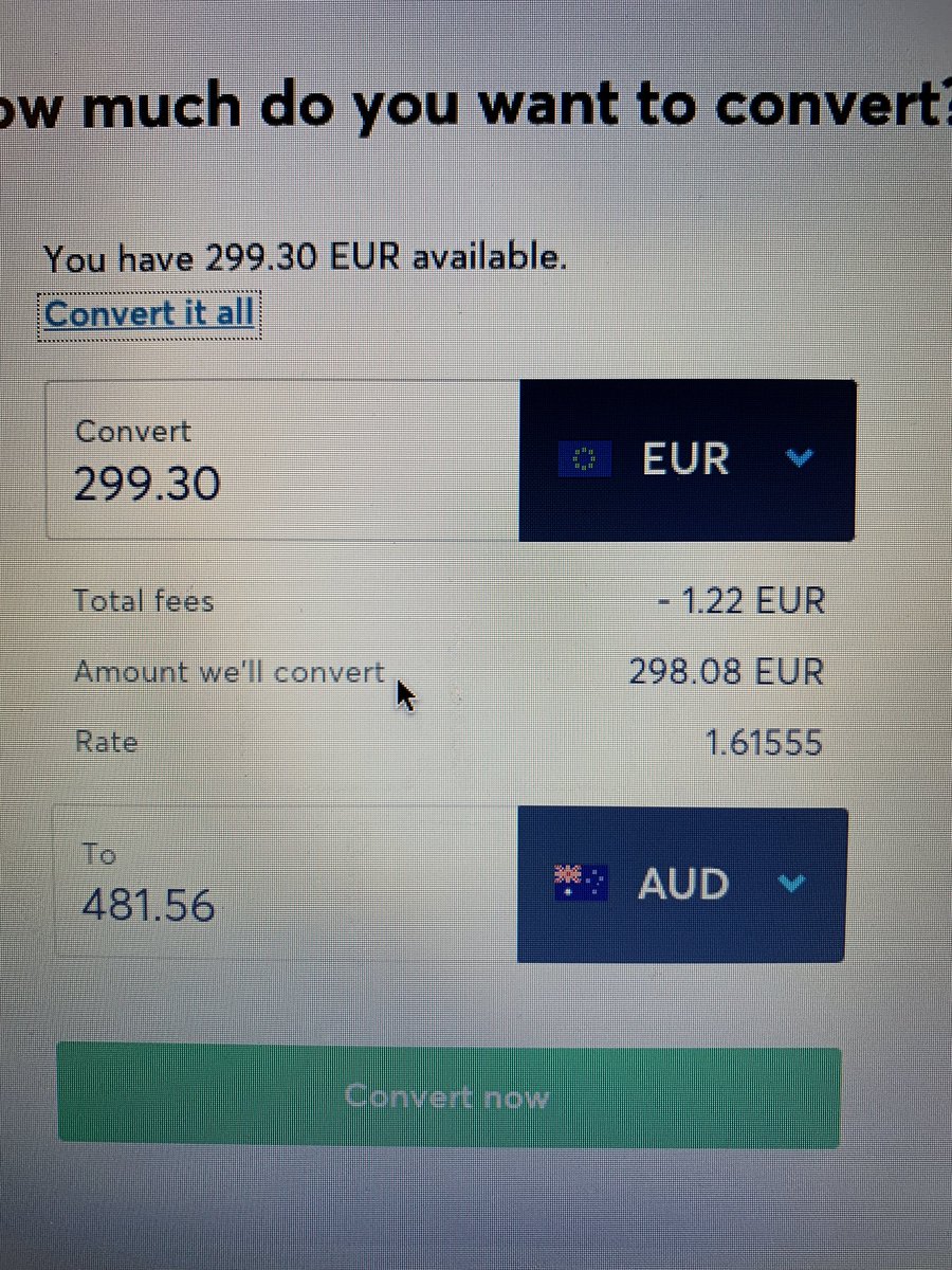 SarahDurrr's tweet photo. @TransferWise I am so blown away, I just was able to create accounts in AUD and NZD and xfer all of my EUR to AUD in less than 5 mins. Can I marry one of your #productmanagement or #uxdesign leads? #grateful #BORDERLESS https://t.co/iiA1jssvH9