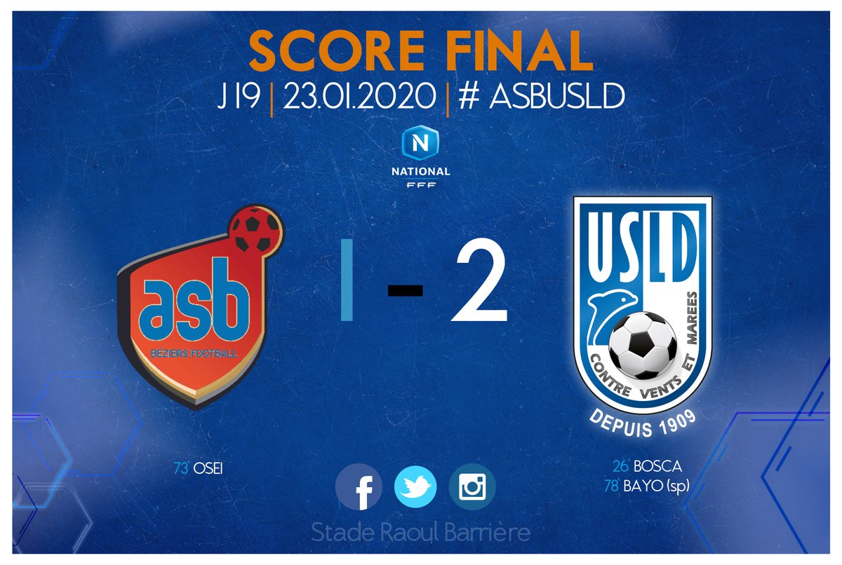 usldunkerque's tweet photo. #ASBUSLD 1⃣ - 2⃣ |⏱90' C'est terminé à Béziers où nos Maritimes s'imposent sur le score de 2 à 1 ! Nos "Bleu et blanc" restent leaders du championnat ! https://t.co/U35apNOGnq