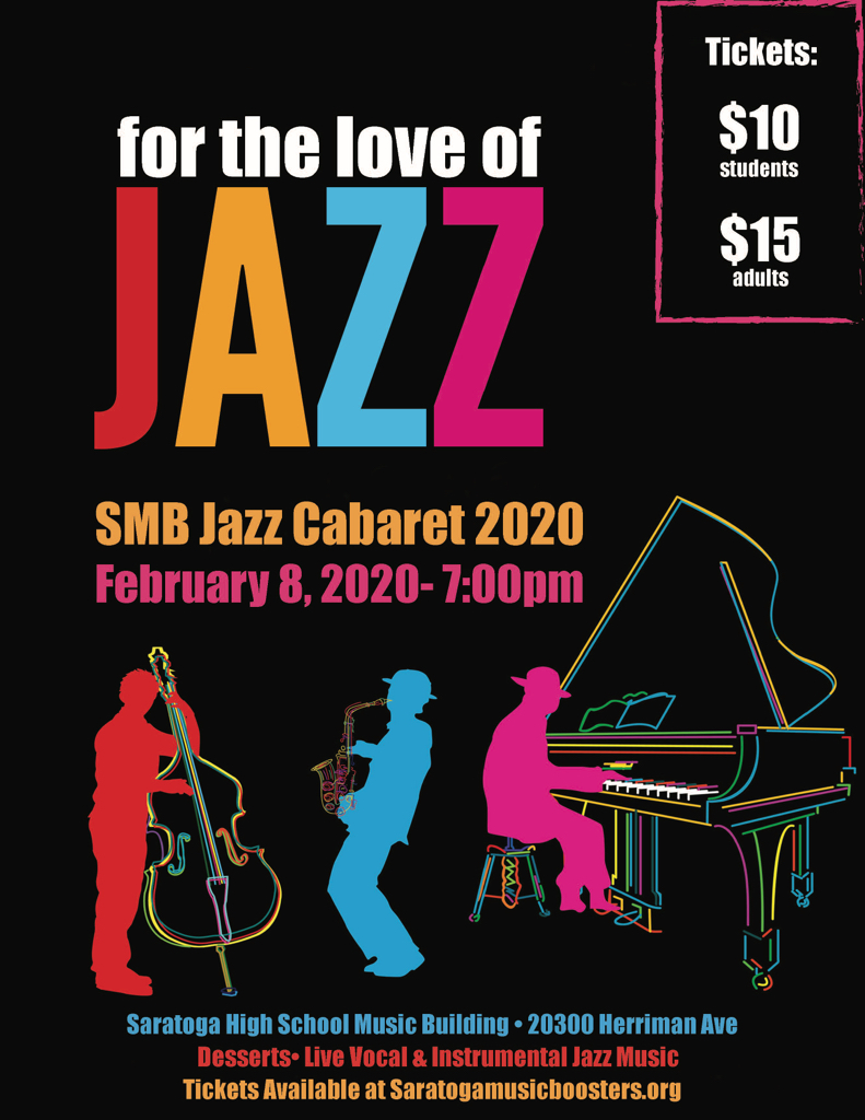 SUSDMusic's tweet photo. our 2020 jazz cab is approaching! proceeds from this event support our entire music program. join us for music, decor, a build-your-own  candy/snack bar and more. get tickets at https://t.co/fhIykOANT8 today!
#supportmusic #musicboosters #saratogacalifornia #supportmusiceducation https://t.co/nXL3YjYzid