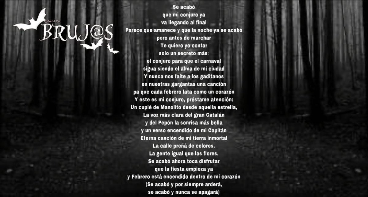 Nuestra última cuarteta, nuestro último conjuro!
Letra: Bea Aragón.