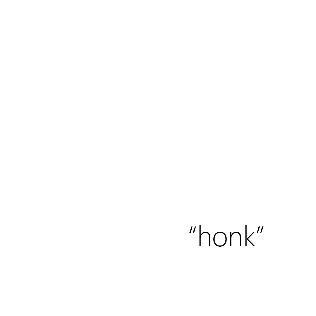 a white background. Text reads: Honk
