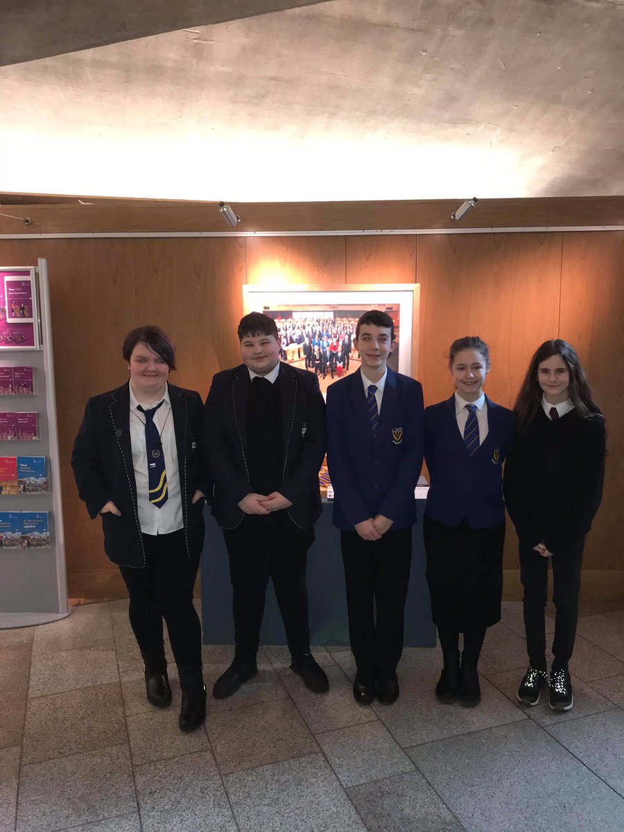 PcsWebsters's tweet photo. @WebstersHigh’s very own Megan and Matthew joined other members of the #thinkAngus advisory group to deliver a presentation to MSPs about the work they having been doing over the past 18 months with @_respectme_ to create the #thinkb4youtype campaign. Well done guys 👍 https://t.co/GrAjGE9Wrz