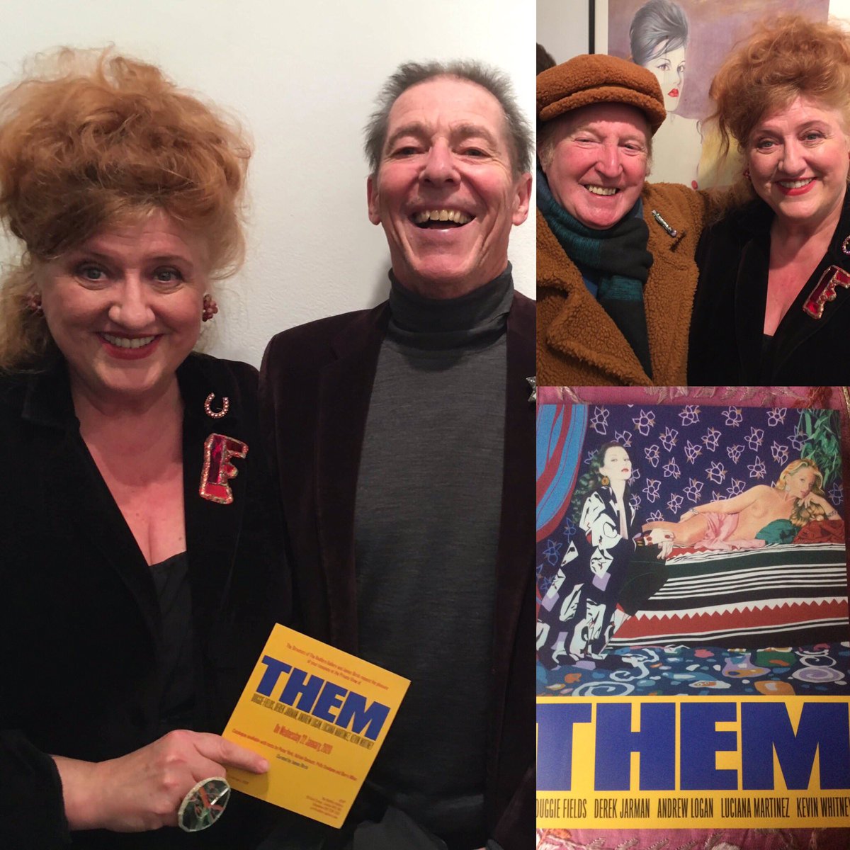 eveferret's tweet photo. 'THEM' named by #peteryork The Legendary artists @duggiefields @AndrewLoganAMW #kevinwhitney #lucianamartinez #DerekJarman had a brilliant opening night curated by James Birch @RedfernGallery go, you will love it xx #artistsontwitter #londonart #paintings #sculpture Cork St W1. X https://t.co/u581EUFmX8