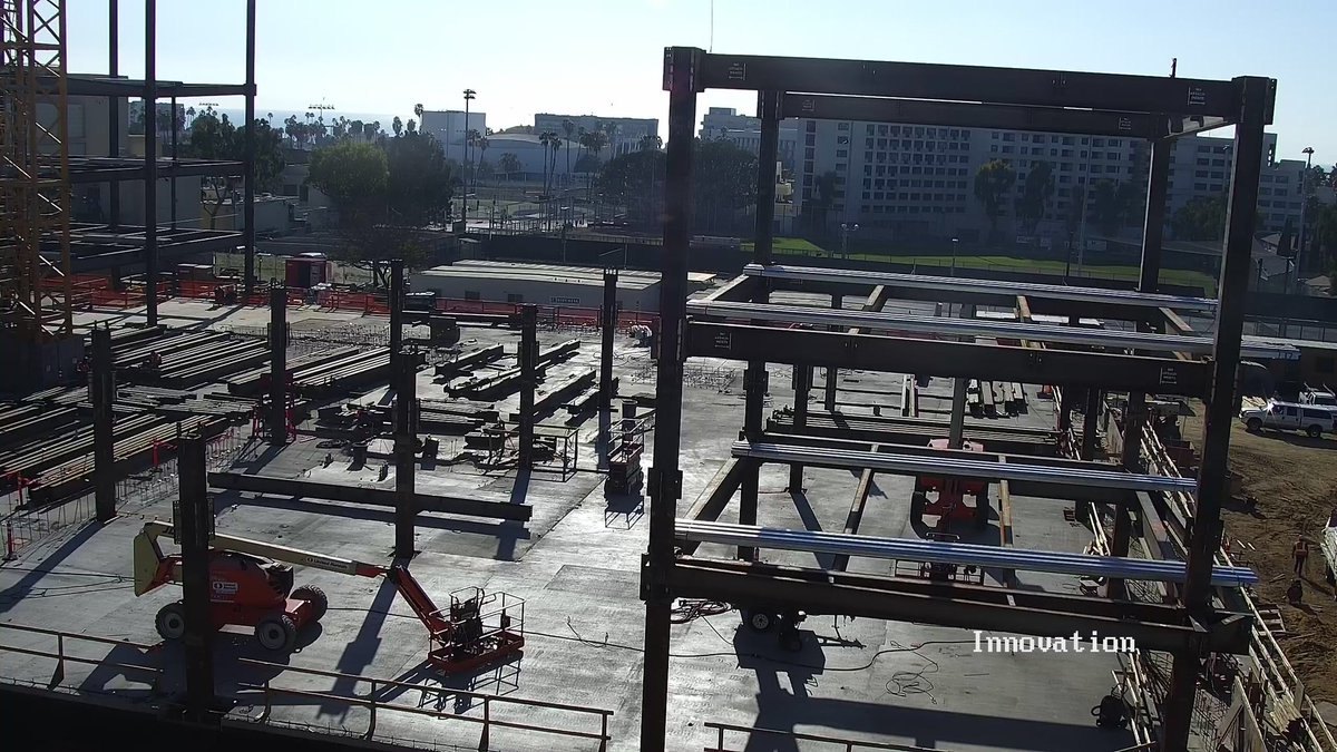 SmmusdC's tweet photo. Remember 2 weeks ago when we said the south half of the #Discovery Building structural steel was up? Well, guess what... they didn’t stop. The north half is nearly done! Topping off ceremony is 1/30/20. Great job by the project team to keep things humming. #superfaststeel https://t.co/IH3u5pm8xi