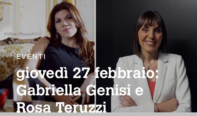 Appuntamento qui al Biliardo il 27 febbraio con una serata tutta al femminile: con <a href="/gabriellagenisi/">gabriella genisi</a> e Rosa Teruzzi