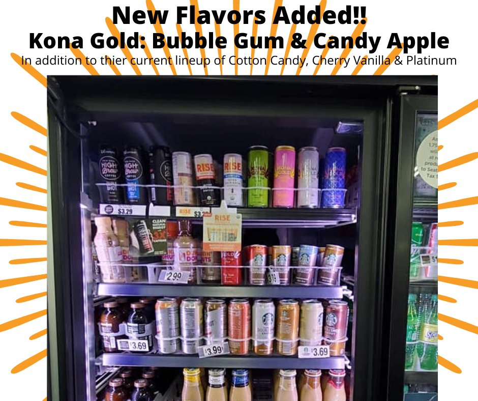RaindropDistri1's tweet photo. Hillcrest Market in Seattle (110 Summit Ave E) has been restocked and added @KonaGoldHemp : Bubble Gum &amp; Candy Apple to their existing flavors of Cotton Candy, Cherry Vanilla, Platinum. Stop by and give these new flavors a try!

$kgkg #hemp #organic #energydrink #Seattle https://t.co/FF1nSFZq6b