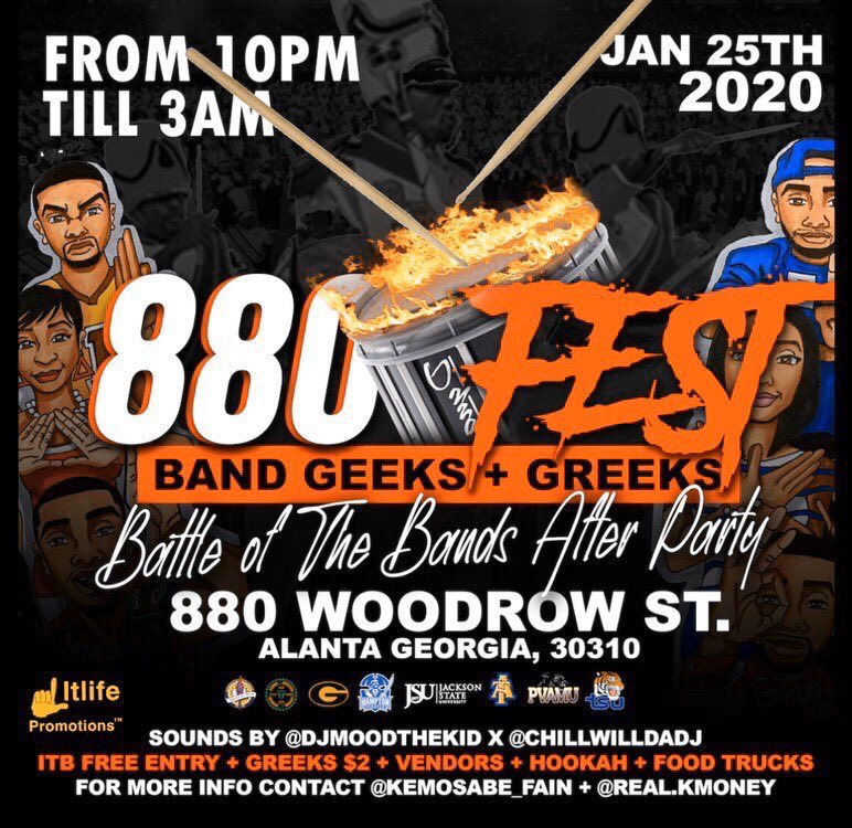 yvnggwolfe's tweet photo. #LiTLiFe taking over ATL 🗣 with #880FEST 🎺🥁🔥 
-ITB free before 12:30
-Greeks $2 before 12:30
-Hookahs Available
-Vendors &amp; Food Trucks onsite
-Heated Warehouse 

#PVAMU #BCU #benedictcollege #FAMU #GSU #hamptonuniversity #JSU #NCAT #TSU https://t.co/VWmGkIw9AL