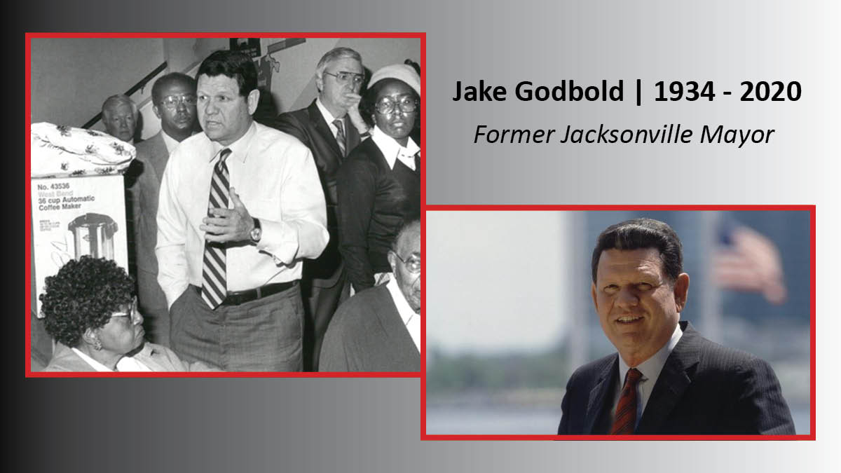 ELMplan's tweet photo. Jacksonville would not be the city it is today were it not for the efforts of Mayor Godbold, whose notable achievements include initiating the procurement of the NFL's @Jaguars and starting the popular Jacksonville Jazz Festival. Our hearts go out to the #Godbold family. https://t.co/eBlA3ooC2t