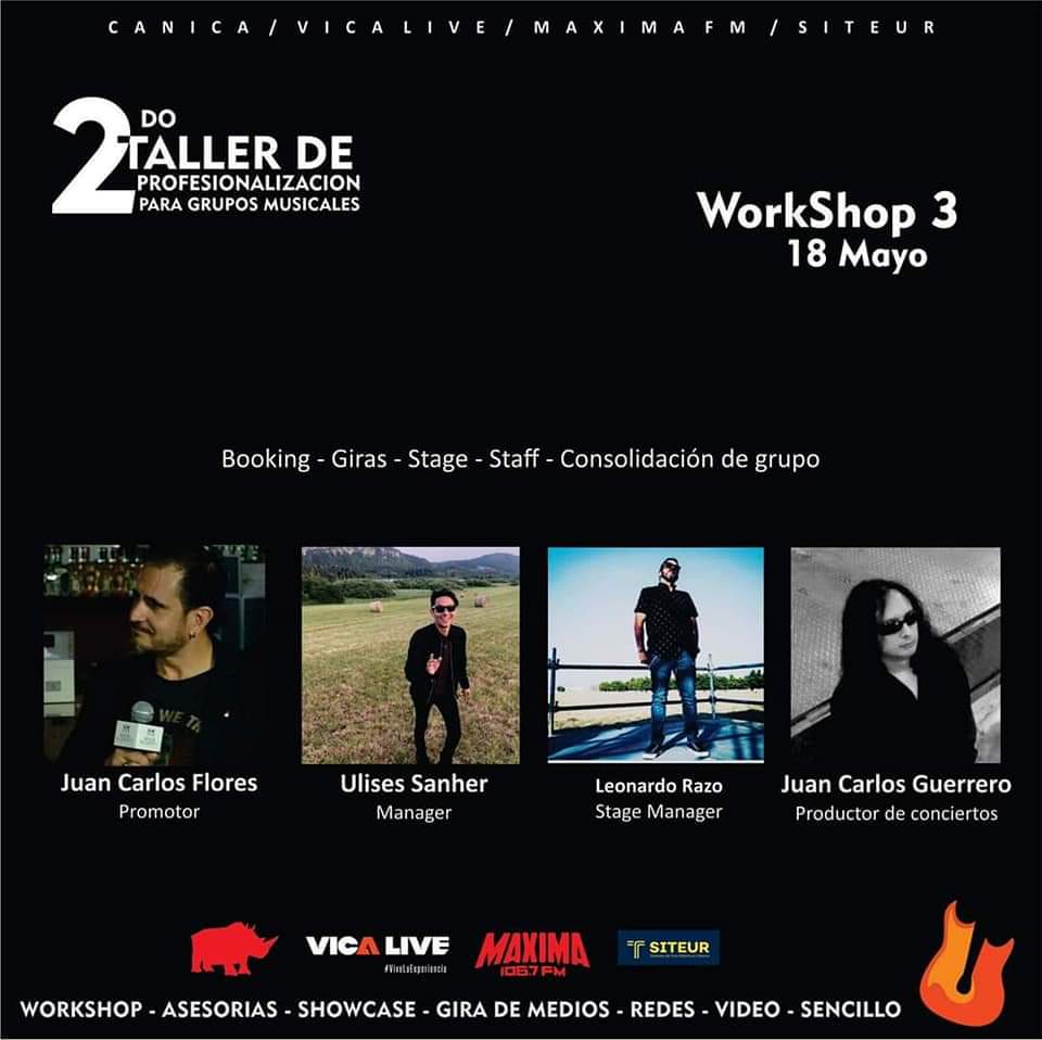 🚨BANDAS EMERGENTES
¡Esta Info es para ti! 🧐👇

Canica Revista / VICA Live / Siteur Jalisco
Te invita a formar parte del 2do Taller de Profesionalización para Grupos Musicales.

Estos serán los ponentes que estarán en los próximos Workshop 🔥