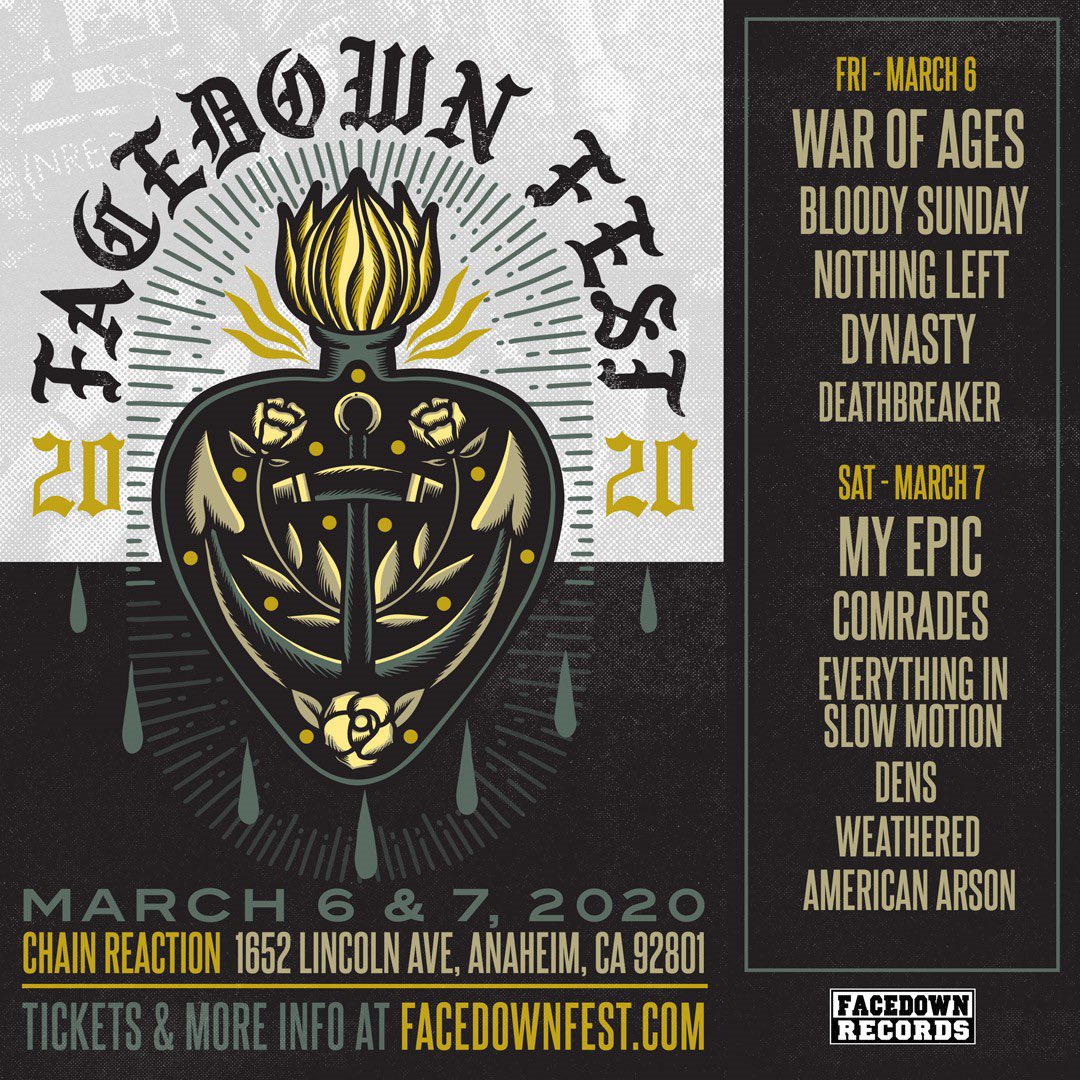WEST COAST! Our <a href="/facedownrecords/">Facedown Records</a> fam in <a href="/nothinglefthc/">Nothing Left</a> just hopped on Facedown Fest! Just one more reason to come hang in CA this March! Tickets available at facedownfest.com