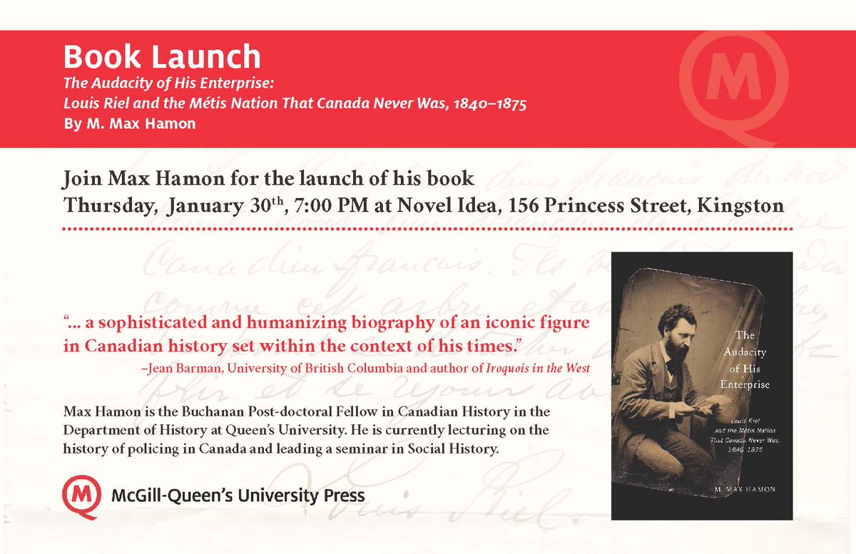 Queen's History (@queenshistory) on Twitter photo You’re invited to celebrate the launch of Queen's Buchanan Postdoctoral Fellow Max Hamon’s book at Novel Idea Bookstore on January 30! <a href="/McGillQueensUP/">McGill-Queen's University Press</a> <a href="/4DISC/">Four Directions ISC</a> <a href="/QueensOPDT/">Queen'sPostdocOffice</a> <a href="/NovelIdeaYGK/">Novel Idea Bookstore</a> You’re invited to celebrate the launch of Queen's Buchanan Postdoctoral Fellow Max Hamon’s book at Novel Idea Bookstore on January 30! <a href="/McGillQueensUP/">McGill-Queen's University Press</a> <a href="/4DISC/">Four Directions ISC</a> <a href="/QueensOPDT/">Queen'sPostdocOffice</a> <a href="/NovelIdeaYGK/">Novel Idea Bookstore</a>