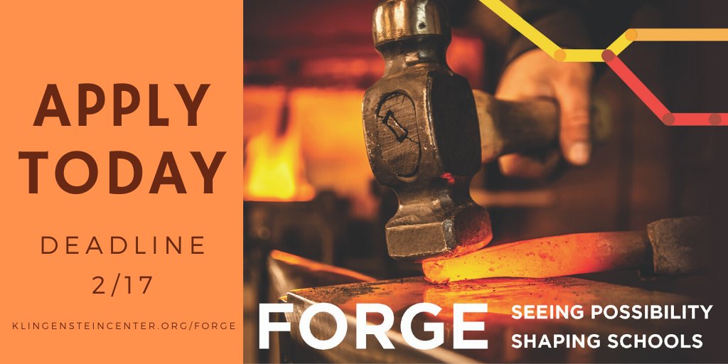 Do you see possibilities in your school &amp; want to be a part of shaping change? Meet #FORGE2020 - a new professional learning opportunity from the Klingenstein Center for those who want to #LeadTheChange. Learn more &amp; apply klingensteincenter.org/FORGE.