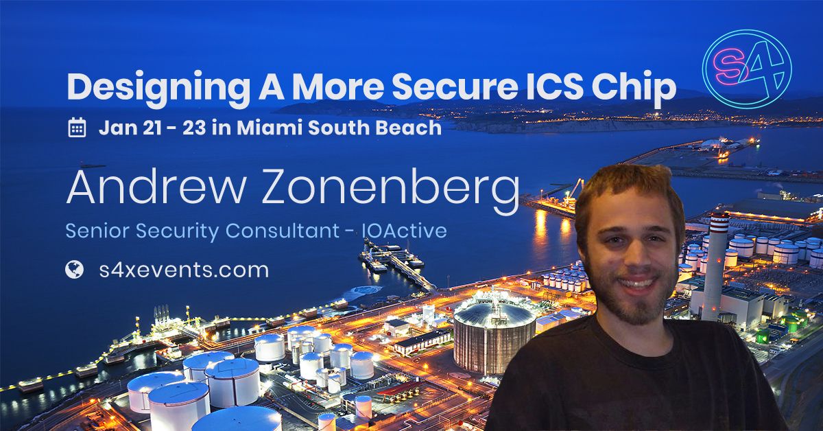 Hardware security expert Andrew Zonenberg is back on #S4x20 Stage 2 at 12:45 to show how to Design A More Secure ICS Protocol Chip (because, you know, patching).