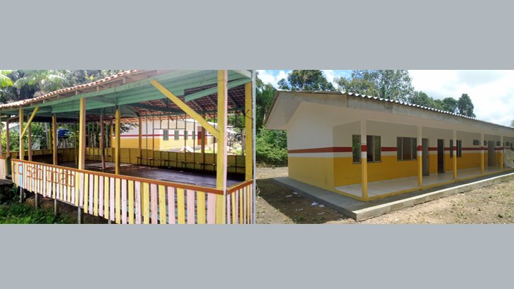 DefesaGovBr's tweet image. No Amapá, foram realizadas obras de revitalização, além de vistoria na construção de uma escola de ensino fundamental que beneficiará cerca de 60 crianças.👧👉VOCÊ em primeiro lugar! Saiba mais: defesa.gov.br/noticias/65186… #ProgramaCalhaNorte