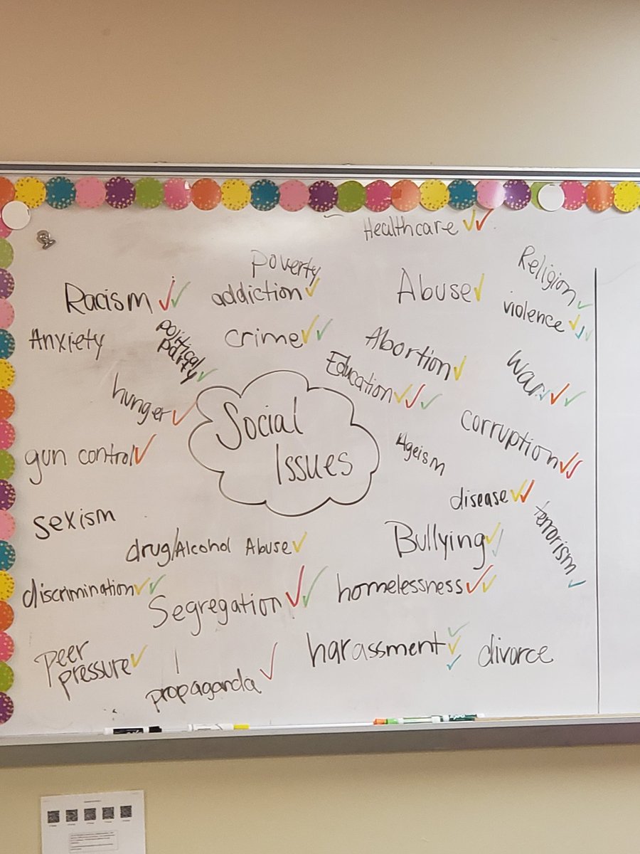 ReadingWenger's tweet photo. Students focussing on social issues that are present in their dystopian novels! @CLCRidgeview #dystopia #realworldconnections #socialissues https://t.co/wmKUAgjB9V