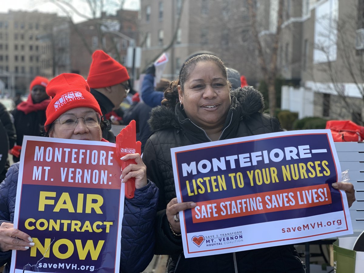 nynurses's tweet photo. .@MontefioreNYC: It’s time to put #PatientsOverProfits! The residents of #MountVernon deserve a functioning #hospital. Keep Mt. Vernon #Open4Care! #SaveMVH https://t.co/X0h5Sl112l