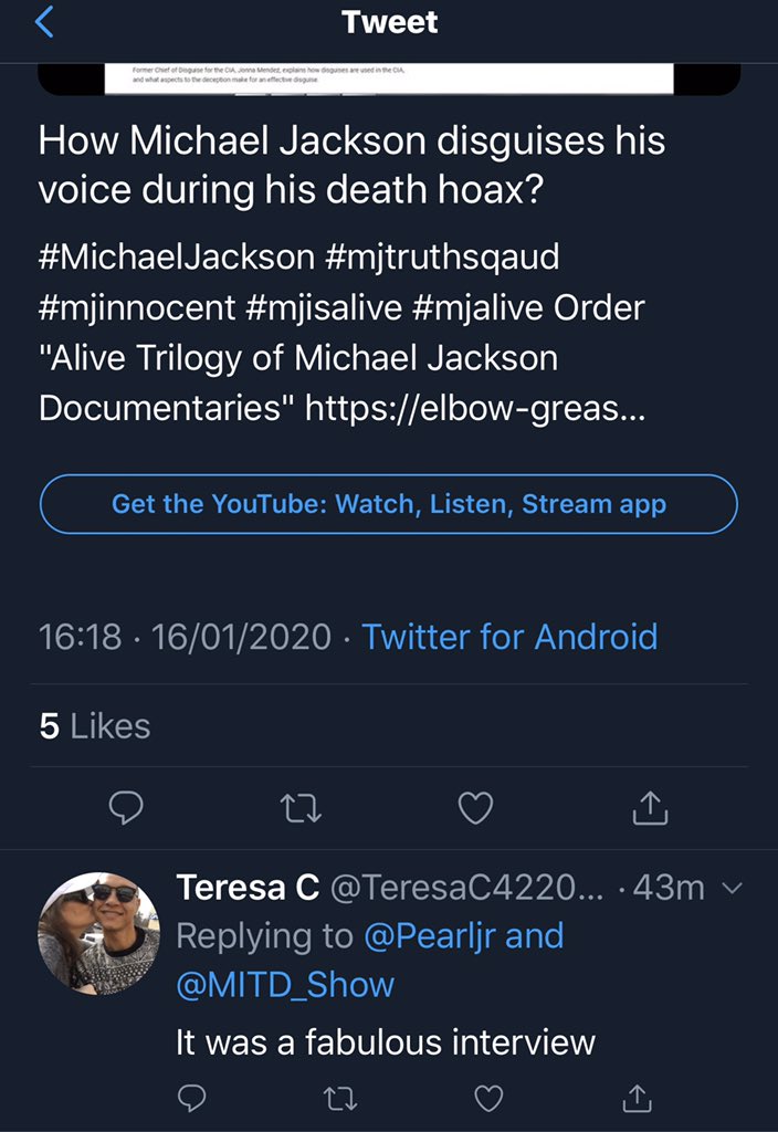 _ResearchTruth_'s tweet photo. #MJFam #MichaelJackson #2020ForMJ ππ½ even the professional opinion from the interviewer is clear. Do not be fooled. Stay focused. The minions are delusional to reality too. Theyβl never know MJ.
They are all killing his legacy ~ just like LN & she thinks MJ is behind it tooπ₯π© https://t.co/RZbhUby11l