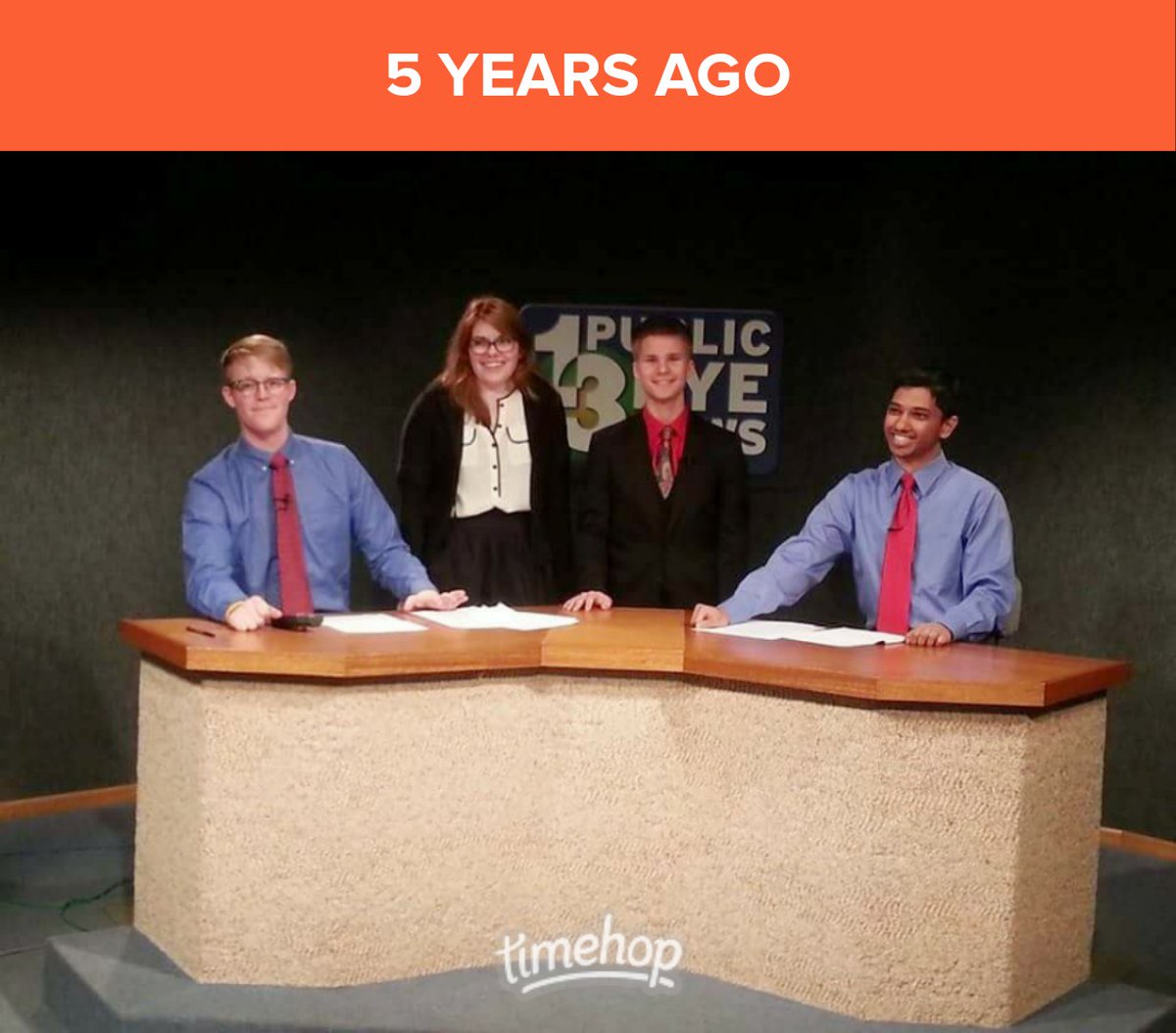 DaneNC9's tweet photo. Feeling sentimental today. Dane 5 years ago had no idea he'd be doing this as a career right out of college. Pinch me! #thatnewslife #newsanchor #newsreporter #PublicEyeNews #KVALNews https://t.co/iZnLnVY01R