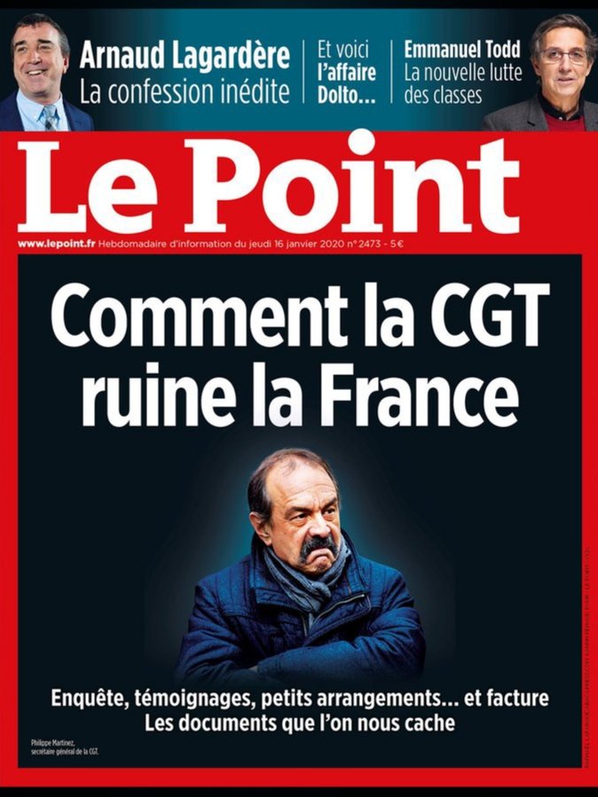 LeoPurguette's tweet photo. #ChoisisTonCamp 
RT pour @lamarsweb Fav pour @LePoint 😂 
#RevueDePresse #Retraites #ManifRetraites #greve17janvier #greve16janvier #CGT #FO #FSU #Solidaires #Macron #reformedesretraites #LePoint #Martinez #riposte https://t.co/c7gjHNsEYG