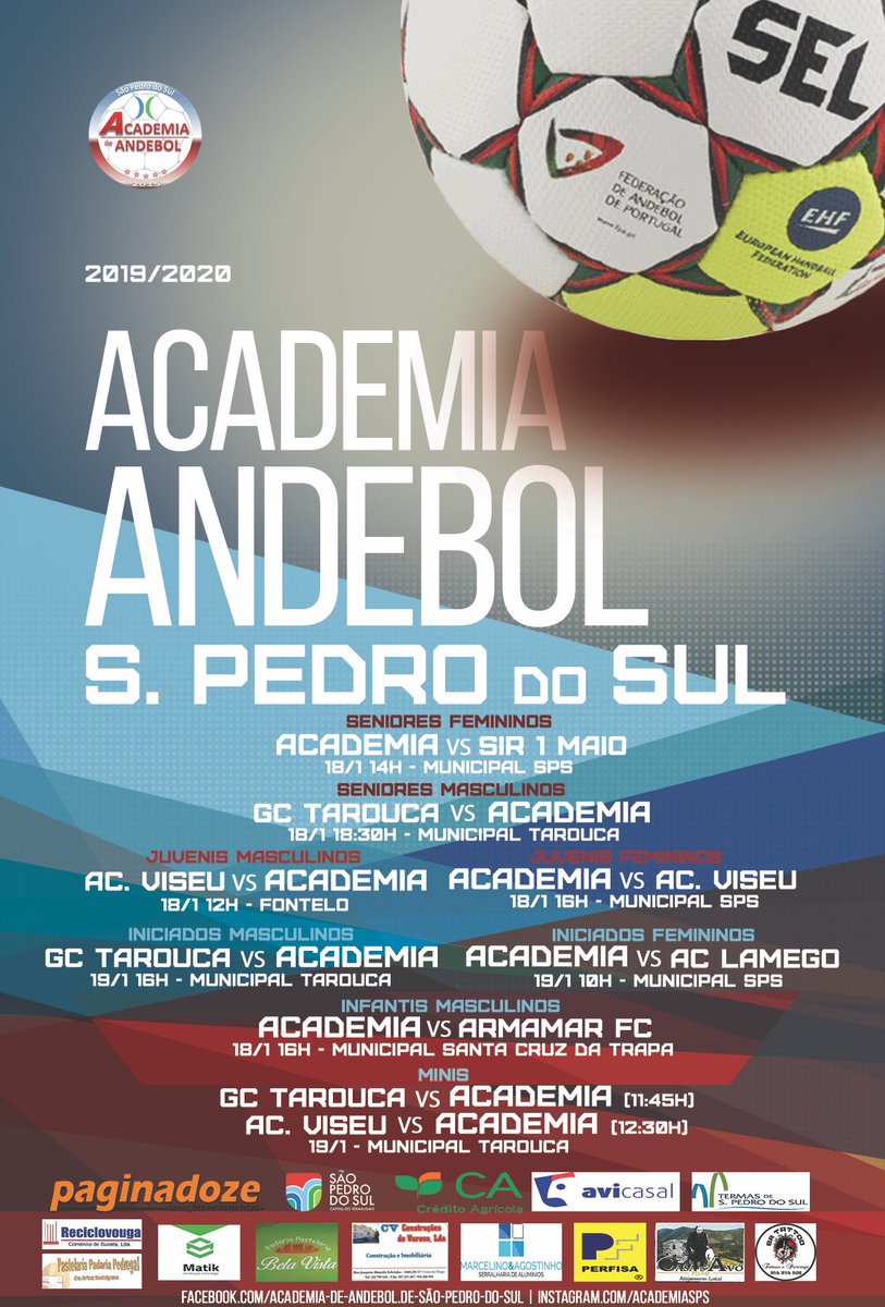 AndebolSps's tweet photo. [JOGOS]

Agenda desportiva desta semana!
Contamos com o vosso apoio!
Juntos somos mais fortes! Juntos somos academia!

#juntossomosacademia #academiasps #aasps https://t.co/t4rLy1fgdH