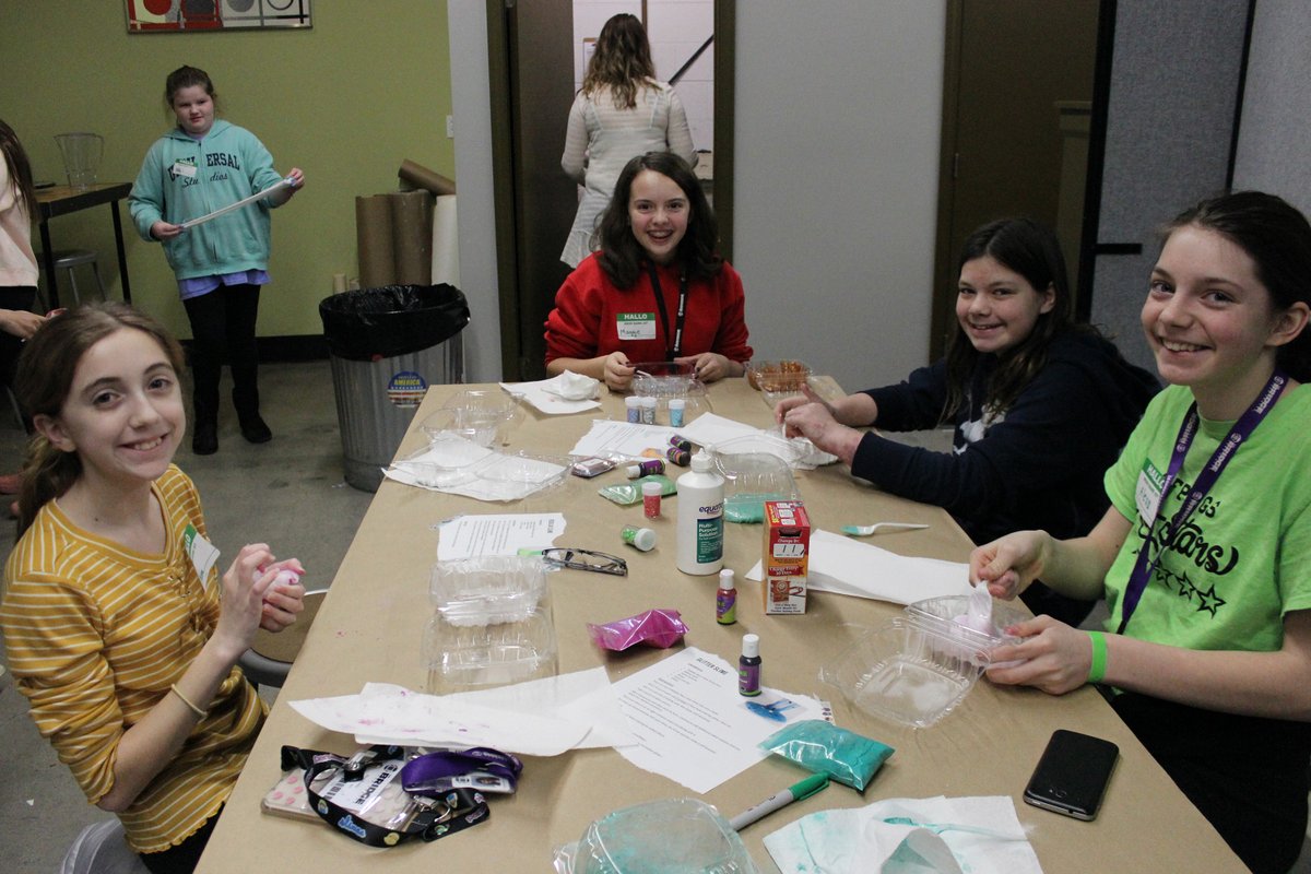 TheBridgeTC's tweet image. In the #ArtStudio students had a slime-tastic experience creating their own #slime. Check out some of our other #ArtPrograms coming up this semester at #TheBridge.  #TeenCenter #TeensOnly #FreePrograms #DIY