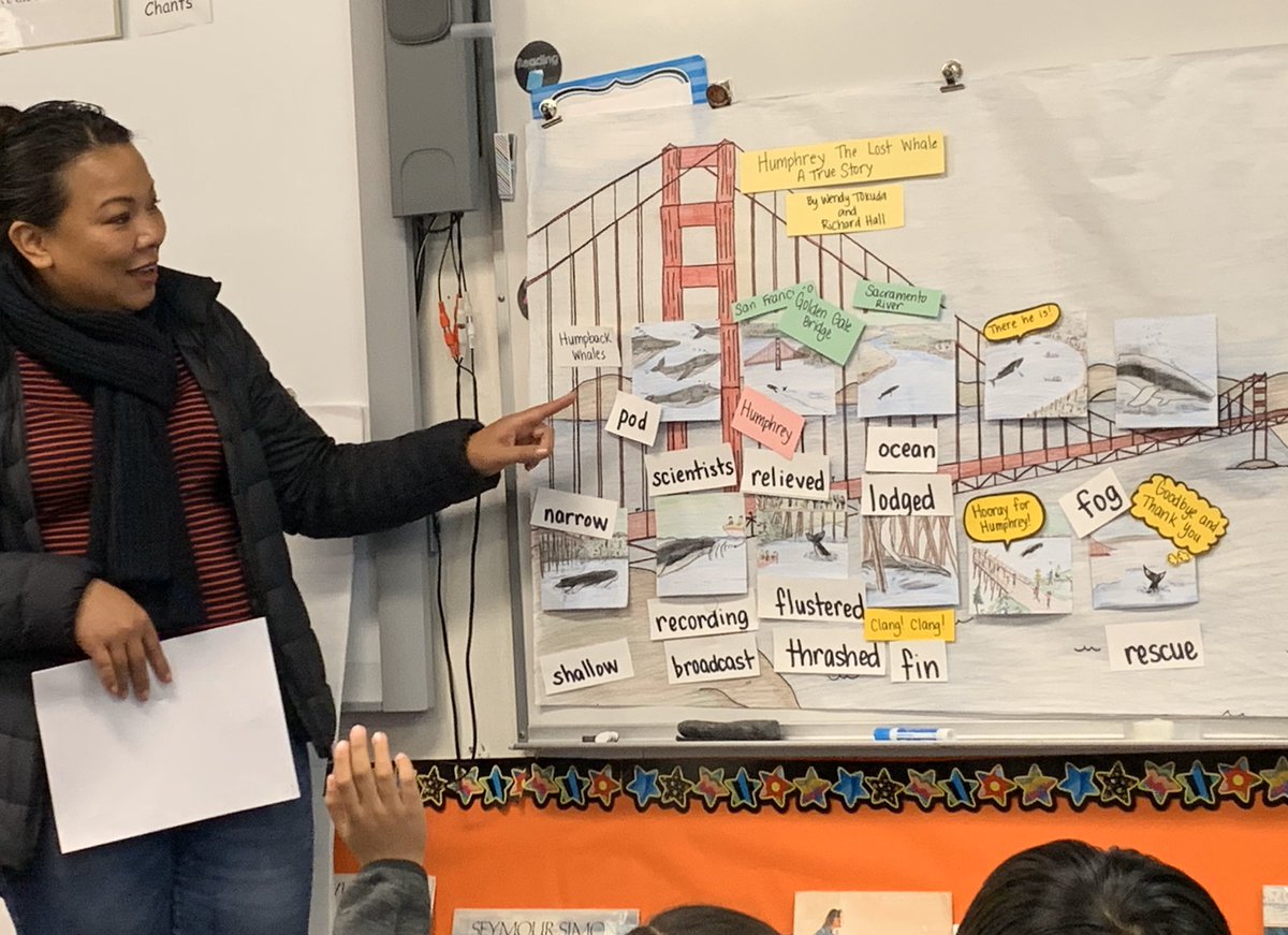 jleipelt5's tweet photo. Thank you @bowteesta for helping us learn new vocabulary in our story, “Humphrey the Lost Whale.” #NarrativeImput #GLADStrategy #WhaleofATimePBL @KSmithSchool https://t.co/erShLAPtRj