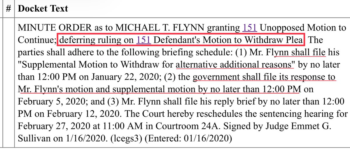 GUYS FOR THE LOVE of my tiny cold soulREAD THE MINUTE ORDER CAREFULLY -the Judge is “deferring ruling” on Flynn’s motion-the Judge ordered parties to submit briefs