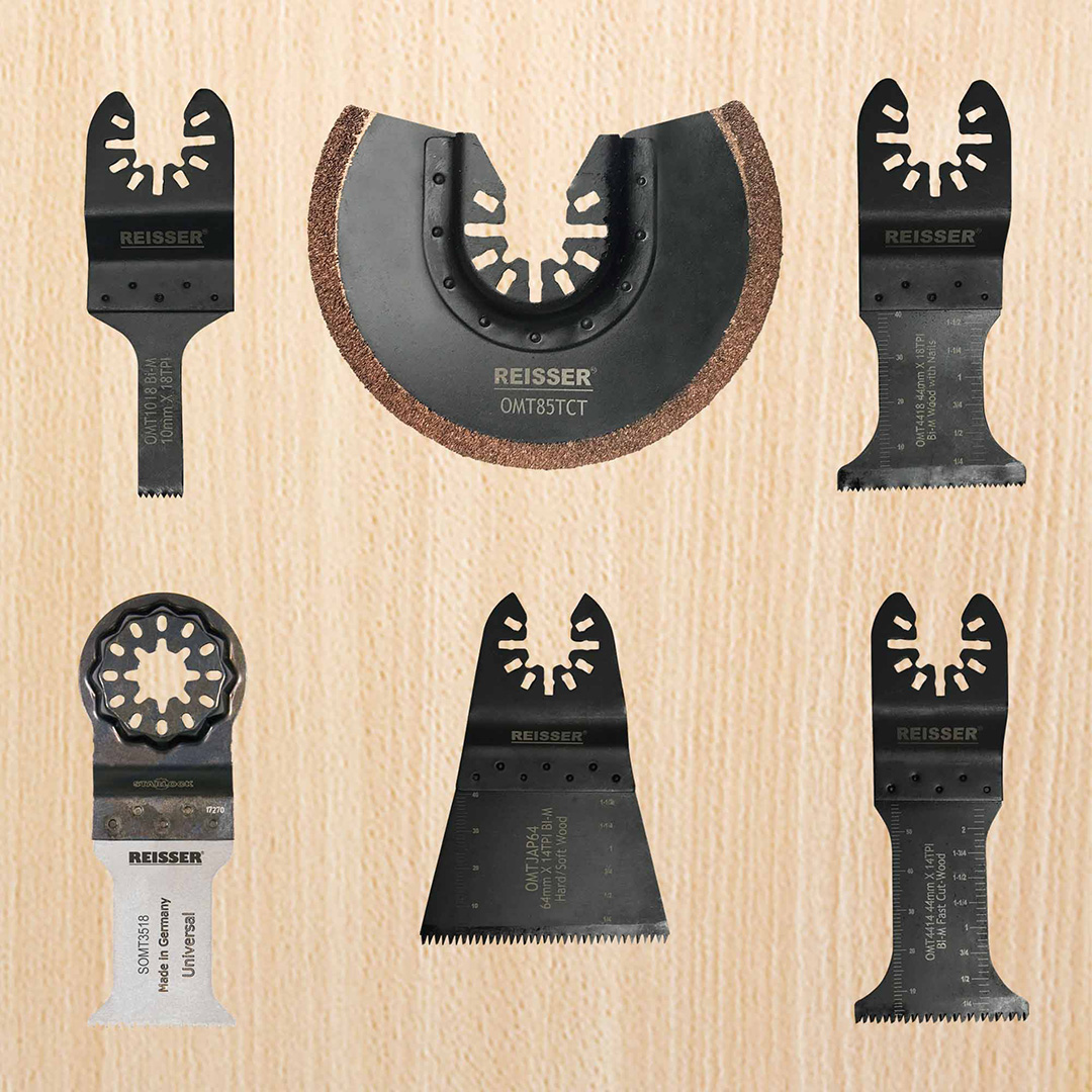 ReisserLtd's tweet photo. The new Reisser OMT range is suitable for use with most of today’s popular brands of oscillating multi tools and compatible with a variety of locking systems including Bosch OIS shank and genuine “Starlock” blades for the next generation machines. #Reisser #oscillatingmultitool https://t.co/zYaiReRyX3