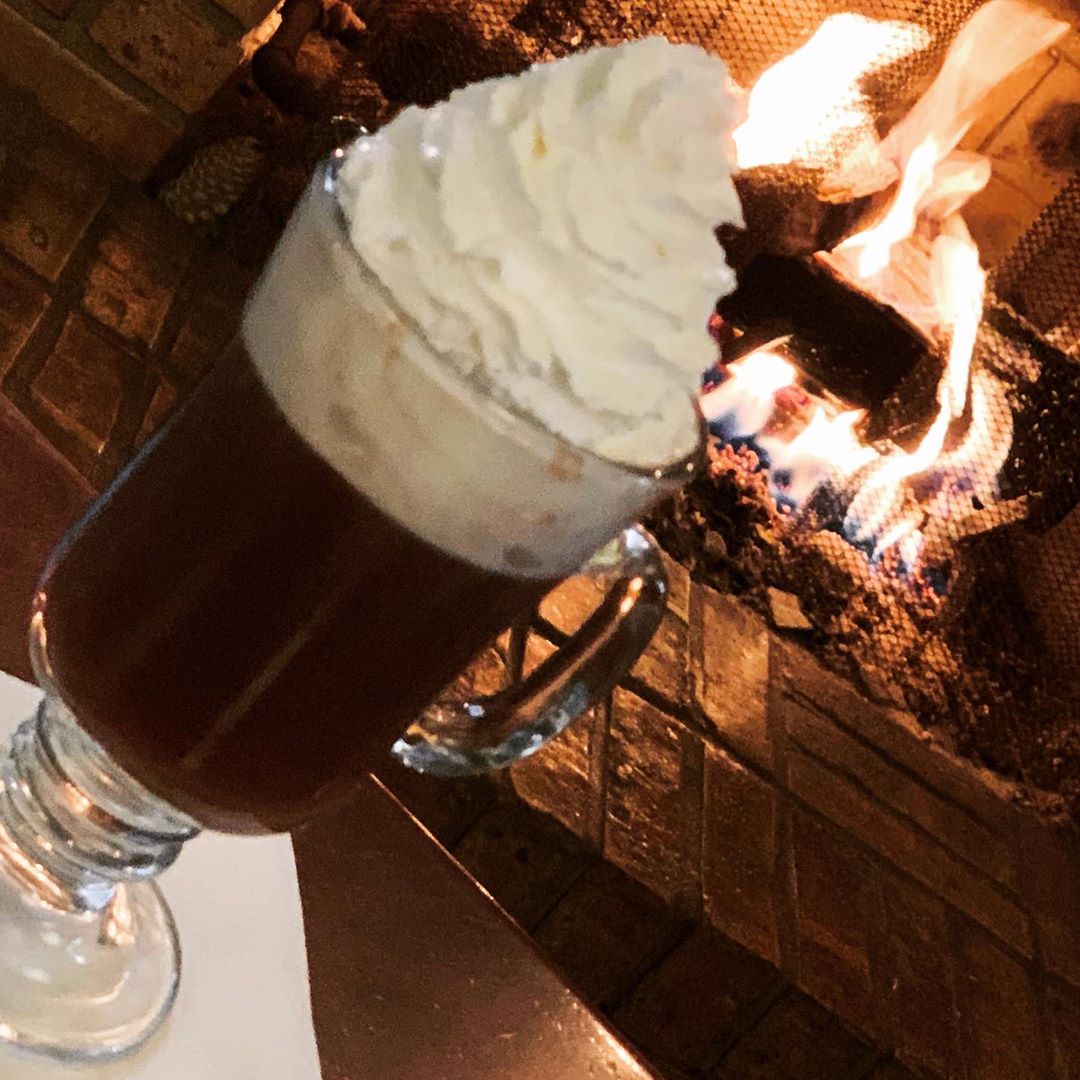 A5.  Hot chocolate by the fire, anyone? At TJ's Pub.
#PureMichiganChat #Cozy #MyManistee