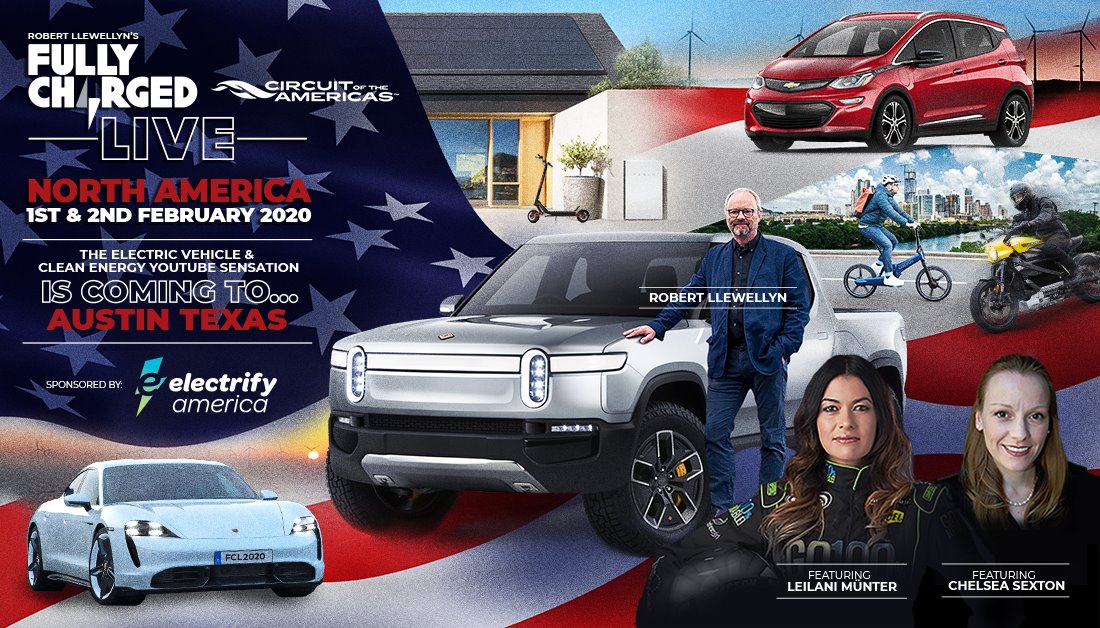 We are excited to announce &amp; welcome onboard Electrify America as our Headline Sponsor for #FullyChargedLIVEUSA!

<a href="/ElectrifyAm/">Electrify America</a> are bringing the next generation of EV charging to #America

Full line up to be announced next week.

Tickets here - fullycharged.show/events/fully-c…
