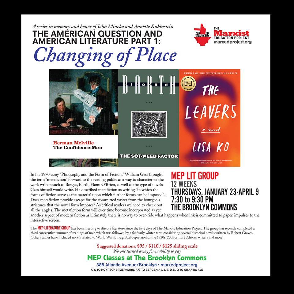 LeftForum's tweet photo. Don't miss this spring's @LeftForum @marxedproject1 @MarxEdProj Literature Group! #Marxism #literature #radicallit #reading #readinggroup #Brooklyn #Commons #leftforum #centerforcriticalthought! https://t.co/rtF1BLgoBa