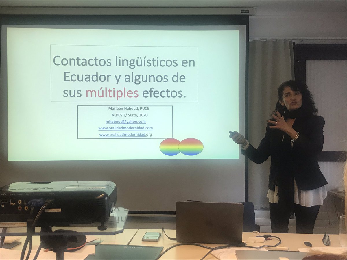 espanolcontacto's tweet photo. Marleen Haboud habla sobre los contactos lingüísticos en Ecuador y sus múltiples efectos en el coloquio-escuela #ALPES3 https://t.co/mqn8xBcME6