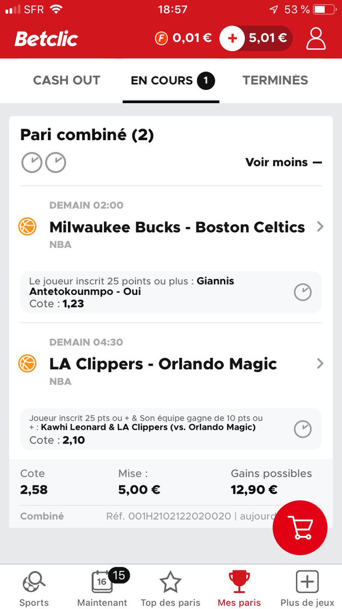 CprDez's tweet photo. Palier 1 : giannis plus 25 et leonard plus 25 et son équipe gagne 2,58 mise 5 euro https://t.co/dpN2Z24Hh5