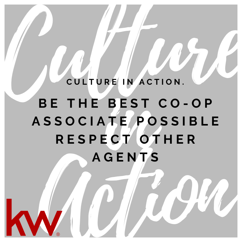 KWCleveland's tweet photo. "Be the best co-op associate possible and respect other agents." 🤝

Culture influences everything that KW does as a company. Stay tuned weekly as we share a piece of our "Culture in Action"❣️ https://t.co/xDKEaSf9s6