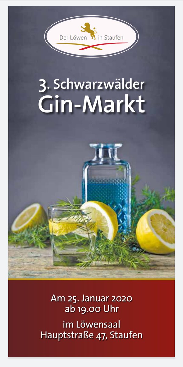 DrysamGin's tweet photo. #Schwarzwälder #Gin Markt am 25.01.2019 in Staufen! Leckere Drinks und leckeres Fingerfood!
Infos unter:
https://t.co/lTvx1yM7bs
#drysam https://t.co/94u5JWHcdZ