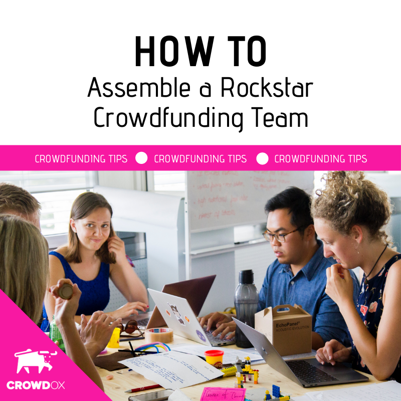 crowdoxapp's tweet photo. No crowdfunding campaign is a one-person job. Check out a list of the positions and duties that make your campaign run smoothly and look more professional. #crowdox #crowdfundingtips #crowdfundingteam #strategy #resourceforcreatives https://t.co/Tncs3BKiVn https://t.co/qqVKKy6Pgs