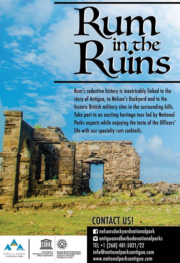 Rum in the Ruins, this Friday from 4:30pm
🥃 Read more: ow.ly/k79c30q9HHb 
#RumInTheRuins #AntiguaHistory #AntiguaNationalParks #Sundowners #AntiguaNice