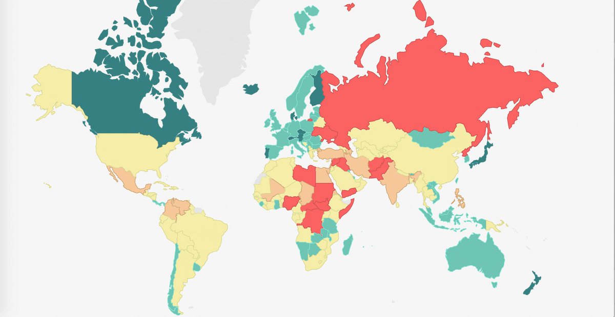 W4G_Security's tweet image. Discover which regions and countries were deemed the most peaceful in 2019, and those that required a good deal of security to thwart dangers. 

Access the Global Peace Index - visionofhumanity.org/indexes/global…

#GlobalPeaceIndex #VisionOfHumanity #NeedForSecurity #SecurityServices #Peace