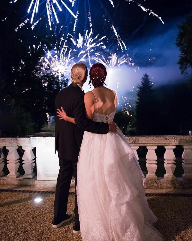 sacksprods's tweet photo. Our sweet couple taking in a magical firework display on their special day. #receptionviews #madanilyinlovewithbuckley @kiana_madani || Planning & Event Design: @sacks_productions | Venue: @chateau_gaillard_amboise | Officiant: @nilouweddings| Photography: @audreyparisphoto … https://t.co/uQpLFn4qeV