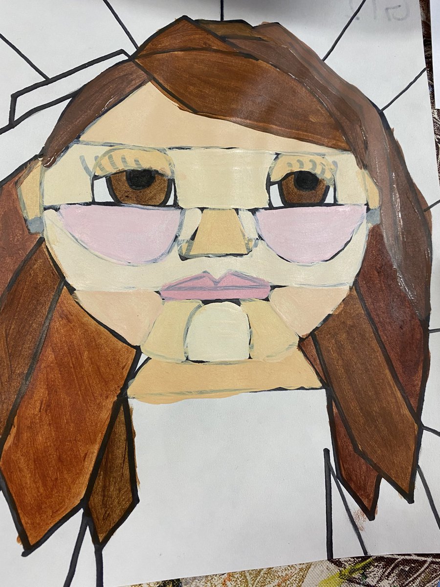 MrsRsMiddleSch1's tweet image. 7th graders “geometrizing” their self portraits from their observational self portrait drawings. Notice how they sectioned-off the anatomical parts of their skulls in preparation for their 8th grade visual art curriculum. #skills #hardwork #art #interdisciplinary #artandmath