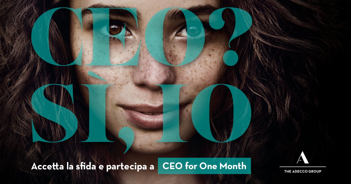 AdeccoGroupITA's tweet image. #CEOforOneMonth: una sfida e un'opportunità di #crescita. Hai tempo fino al 27 febbraio per candidarti al nostro #TalentProgram e vivere un mese tra strategia, business e innovazione accanto al nostro AD @aamalacrida: ow.ly/dscJ50xX15m