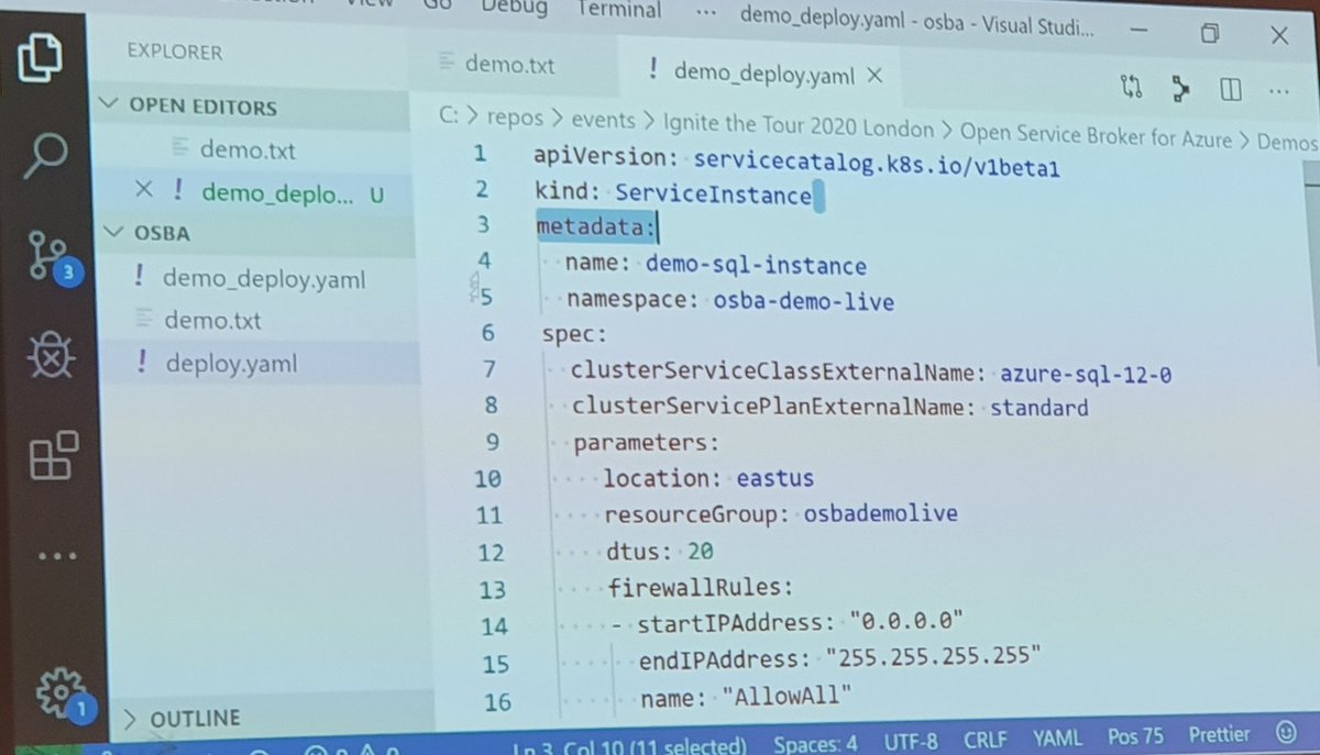 SpidexDev's tweet image. Deploying managed services via Open Service Broker for Azure define in yaml and deploy with other kubernetes objects on the fly! @OpenAtMicrosoft