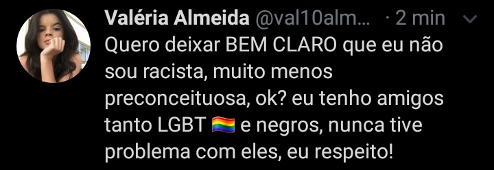 Perry14843833's tweet photo. @val10almeida oh mei deus que sensata ela trata pessoas lgbt e negras como pessoas normais!!! iconeeeeee
(contem ironia) https://t.co/tzT0reqDCL