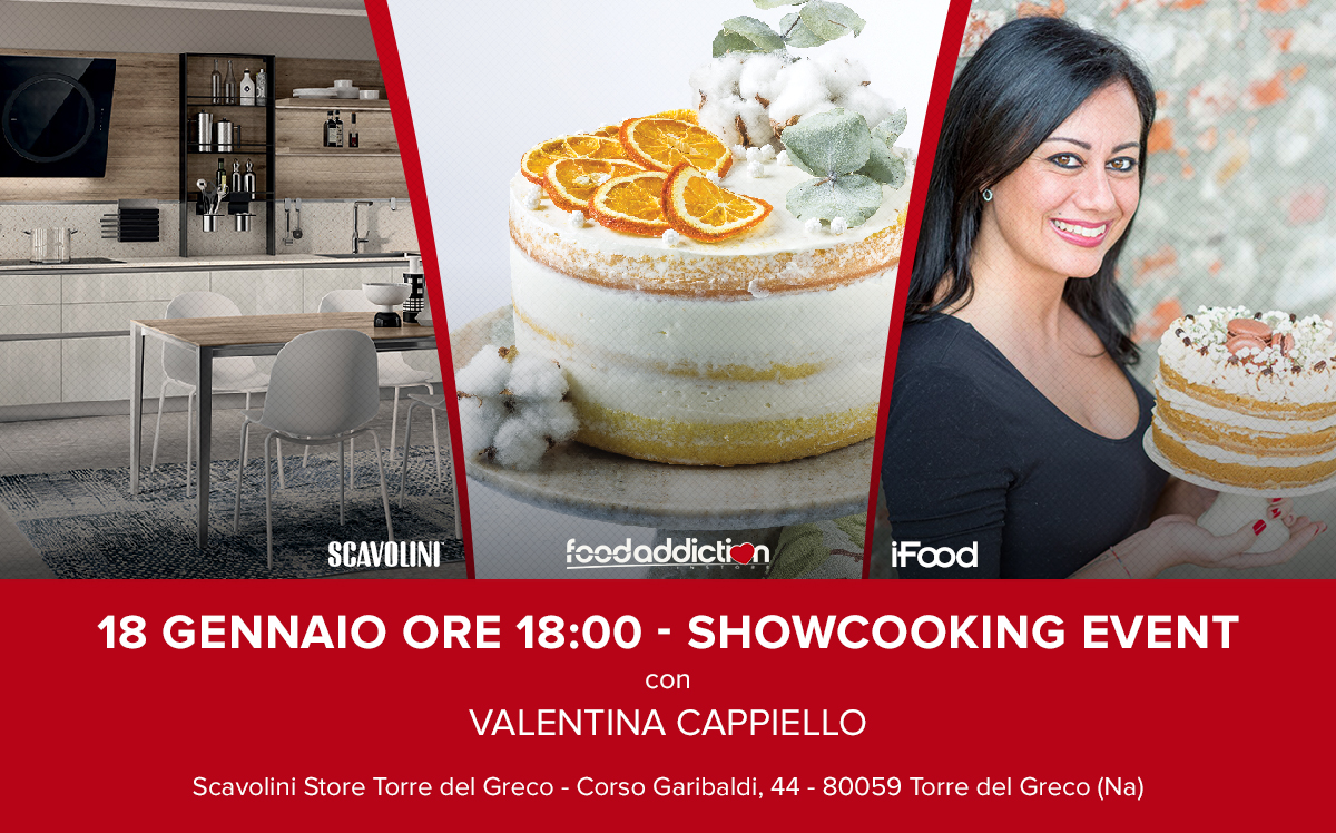 Nuovo showcooking allo #ScavoliniStoreTorredelGreco con <a href="/ValeCheVale1/">Vale Che Vale</a> che ci farà leccare i baffi con la sua torna nuda all'arancia!

Vi aspettiamo sabato 18/01 alle 18 a Torre del Greco in Corso Garibaldi, 44. Non mancate! 
<a href="/iFoodit/">iFood</a> <a href="/dissapore/">Dissapore</a>