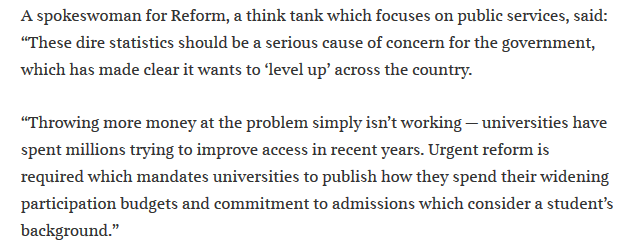 ce_pickles's tweet photo. Pretty depressing stats out today on uni participation in disadvantaged areas. 

Lots of money being spent, but what's it actually achieving? Great to have @ImogenFarhan quoted in @thetimes 👇
https://t.co/ZdVqVE6cEL https://t.co/oT7Pl1g5er