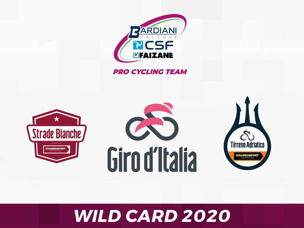 🚴🏻‍♂️ Nel 2020 vi aspettiamo sulle strade del
<a href="/giroditalia/">Giro d'Italia</a> , della <a href="/TirrenAdriatico/">Tirreno Adriatico</a>  e delle <a href="/StradeBianche/">Strade Bianche</a>! 🇮🇹
📰 Qui la notizia completa: 
bardianicsf.com/news/103-giro-…