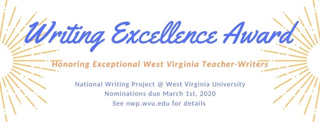 The National Writing Project at WVU is excited to announce our second annual award for a West Virginia teacher writer. Please share and see our website for details! <a href="/nwpwvu/">National Writing Project at WVU</a> @wvcte <a href="/nwp/">Winston Smith</a> <a href="/writingproject/">Writing Project</a> @WVeducation