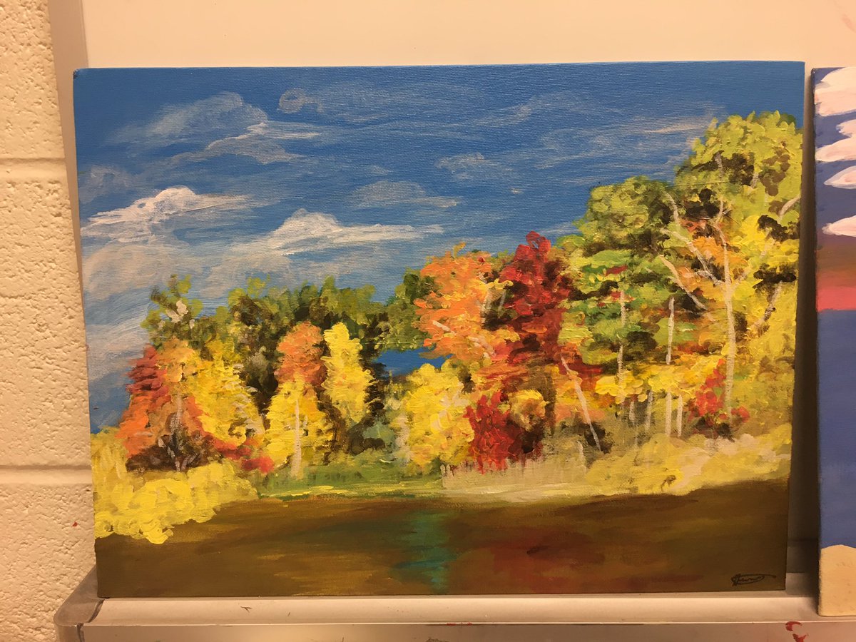 RHHSshowcase's tweet photo. Incredible results on their first Acrylic Paintings in Grade 9 Visual Art...  Now on display in rm 2004 @RHHS_YRDSB #VisualArt https://t.co/TZJ5Xxb0l6