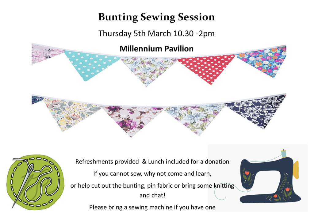 SomershamTime's tweet photo. Bunting Sewing Session – 5th March 2020 https://t.co/cDOs0Nx2NF https://t.co/5ih4g2hhiF